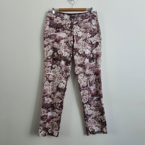 Ben Sherman Dusty Pink Floral Women's Tapered Pants Size 12 - Picture 8 of 8